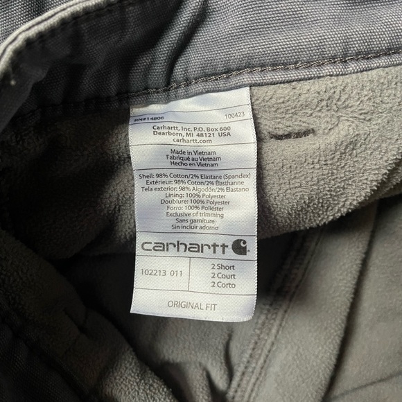 Carhartt Fleece Lined Women's Original Fit Crawford Pant. Grey. Size 2. - Picture 6 of 11